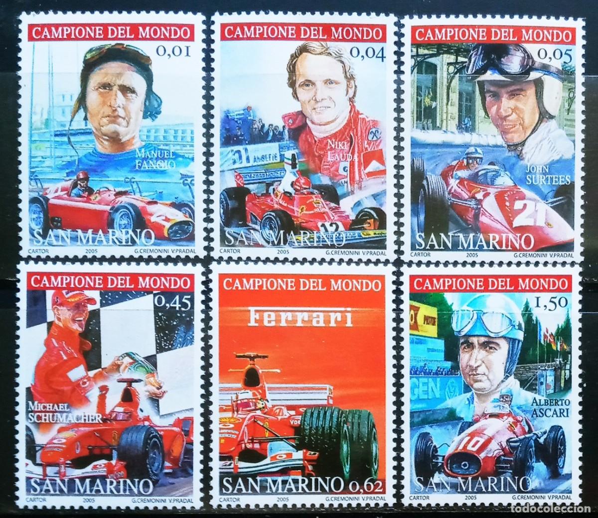 Sellos: SAN MARINO - IVERT 1977/82 NUEVOS ** DEPORTES AUTOMOVILES CAMPEONES DEL MUNDO FORMULA 1