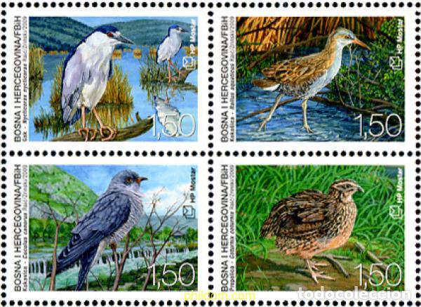 Sellos: 298021 MNH BOSNIA-HERZEGOVINA. Adm Croata 2009 AVES DE LA RESERVA NATURAL DE HUTOVO BLATO