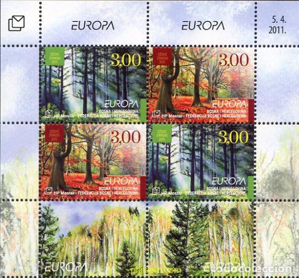 Sellos: 791647 MNH BOSNIA-HERZEGOVINA. Adm Croata 2011 EUROPA CEPT 2011 - A&Ntilde;O INTERNACIONAL DE LOS BOSQUES