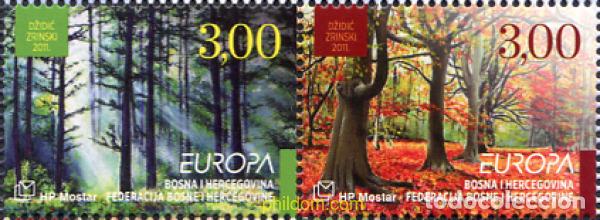 Sellos: 317371 MNH BOSNIA-HERZEGOVINA. Adm Croata 2011 EUROPA CEPT 2011 - A&Ntilde;O INTERNACIONAL DE LOS BOSQUES