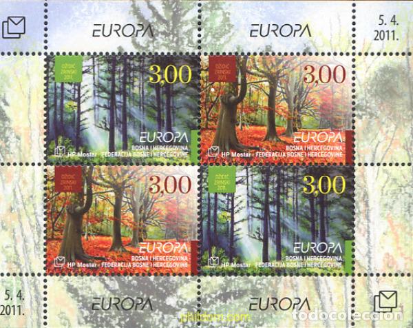 Sellos: 267780 MNH BOSNIA-HERZEGOVINA. Adm Croata 2011 EUROPA CEPT 2011 - A&Ntilde;O INTERNACIONAL DE LOS BOSQUES