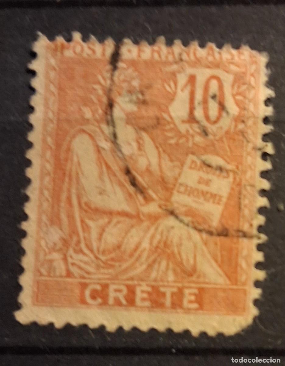 Sellos: CRETA, OFICINA CORREO FRANCESA, 1902, CAT.YT.6.