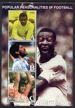 Sellos: KOSOVO 2000 SHEET MNH FAMOSOS FUTBOLISTAS PELE DIEGO MARADONA RUUD GULLIT FUTBOL FOOTBALL DEPORTES