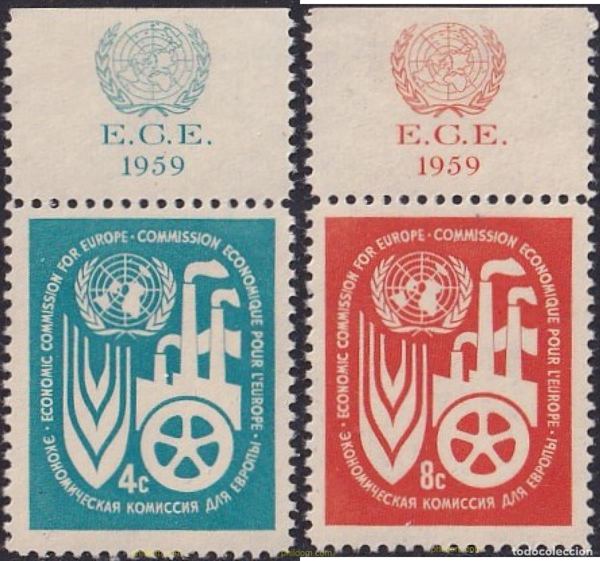 Sellos: 791404 MNH NACIONES UNIDAS. Nueva York 1959 COMISION ECONOMICA PARA EUROPA