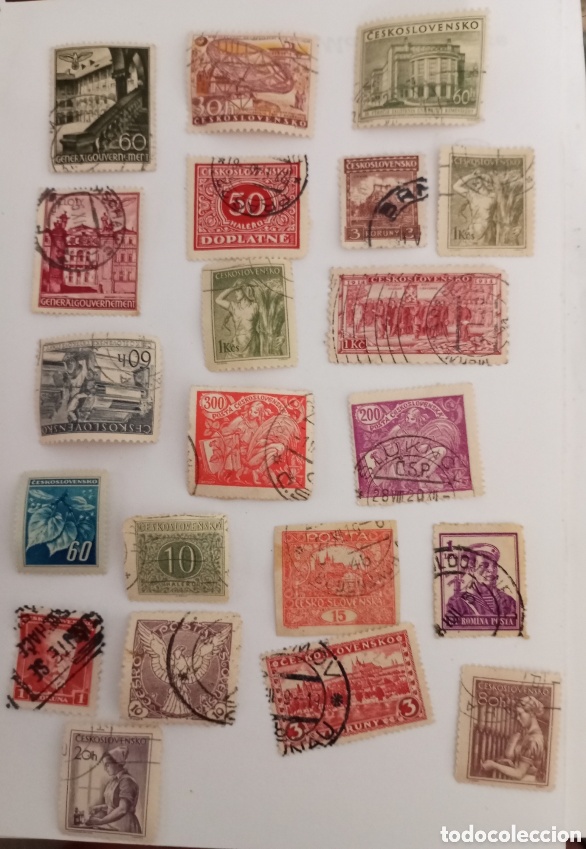 Sellos: 20 antiguos sellos de Checoslovaquia usados distintas series y a&ntilde;os