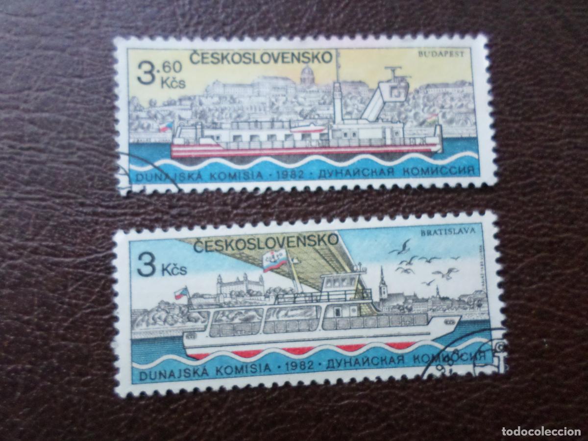 Sellos: checoslovaquia, 1982, comision del danubio, barcos, Yvert 2495/96