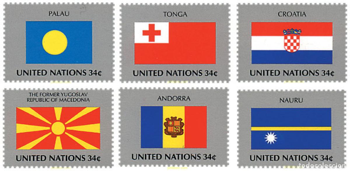 Francobolli: 791785 MNH NACIONES UNIDAS. Nueva York 2001 BANDERAS DE LOS ESTADOS MIEMBRO DE LAS NACIONES UNIDAS