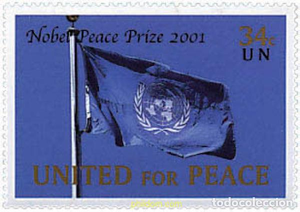 Sellos: 87887 MNH NACIONES UNIDAS. Nueva York 2001 PREMIO NOBEL DE LA PAZ