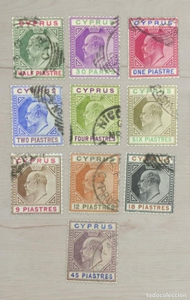 Sellos: Lote 10 Sellos de Chipre (Cyprus) - &Eacute;poca Jorge V (1912-1924) - Usados / Matasellados
