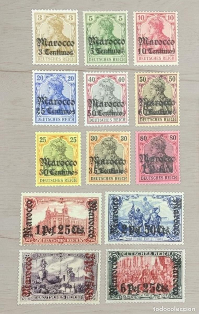 Sellos: Lote 13 Sellos Marruecos - Oficinas Postales Alemanas 1905/1911 - Germania - Nuevos
