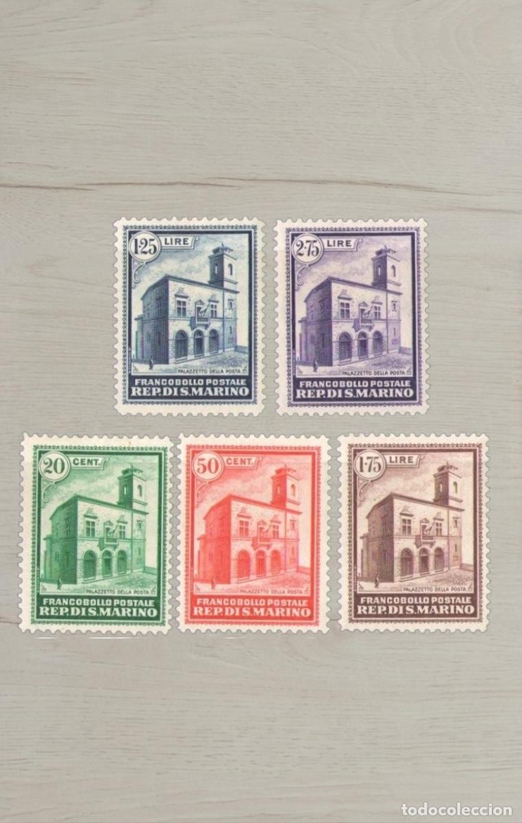 Sellos: Lote 5 Sellos San Marino 1925/1926 Palazzetto Della Posta Cl&aacute;sicos Nuevos