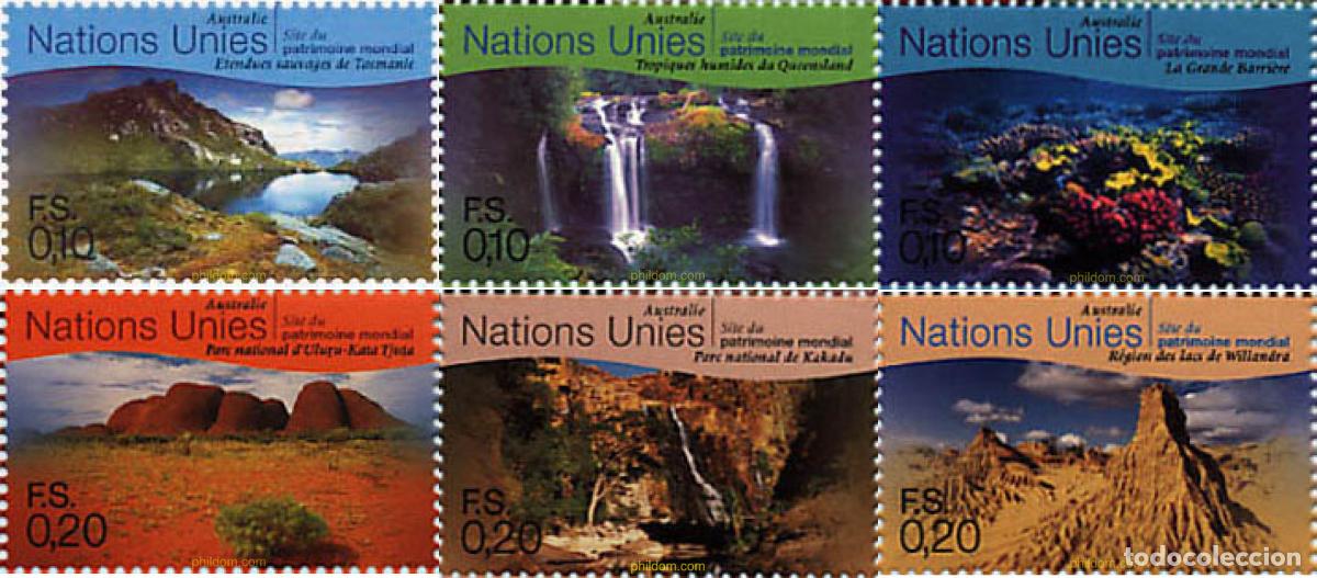 Sellos: 94423 MNH NACIONES UNIDAS. Ginebra 1999 PATRIMONIO MUNDIAL. AUSTRALIA