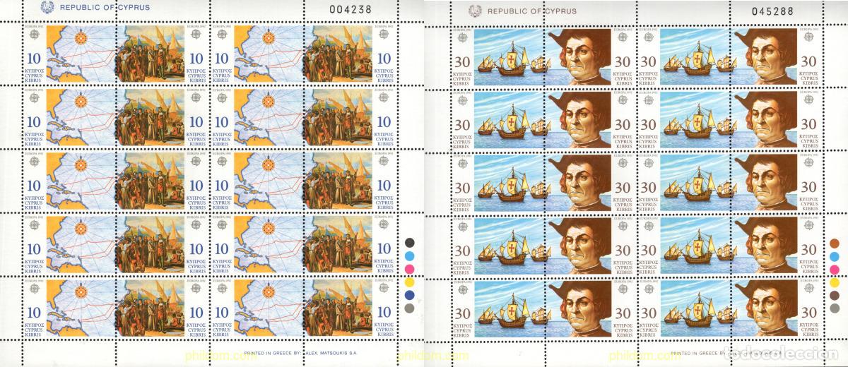 Sellos: 9020 MNH CHIPRE 1992 EUROPA CEPT. 500 ANIVERSARIO DEL DESCUBRIMIENTO DE AMERICA