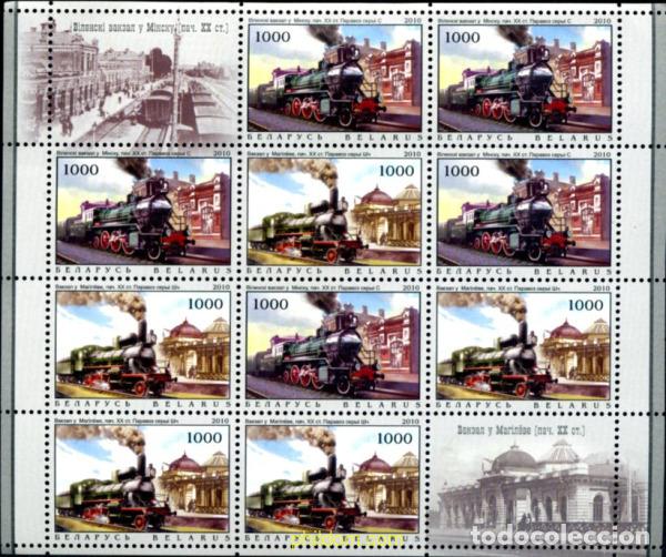 Sellos: 256663 MNH BIELORRUSIA 2010 TRENES Y ESTACIONES