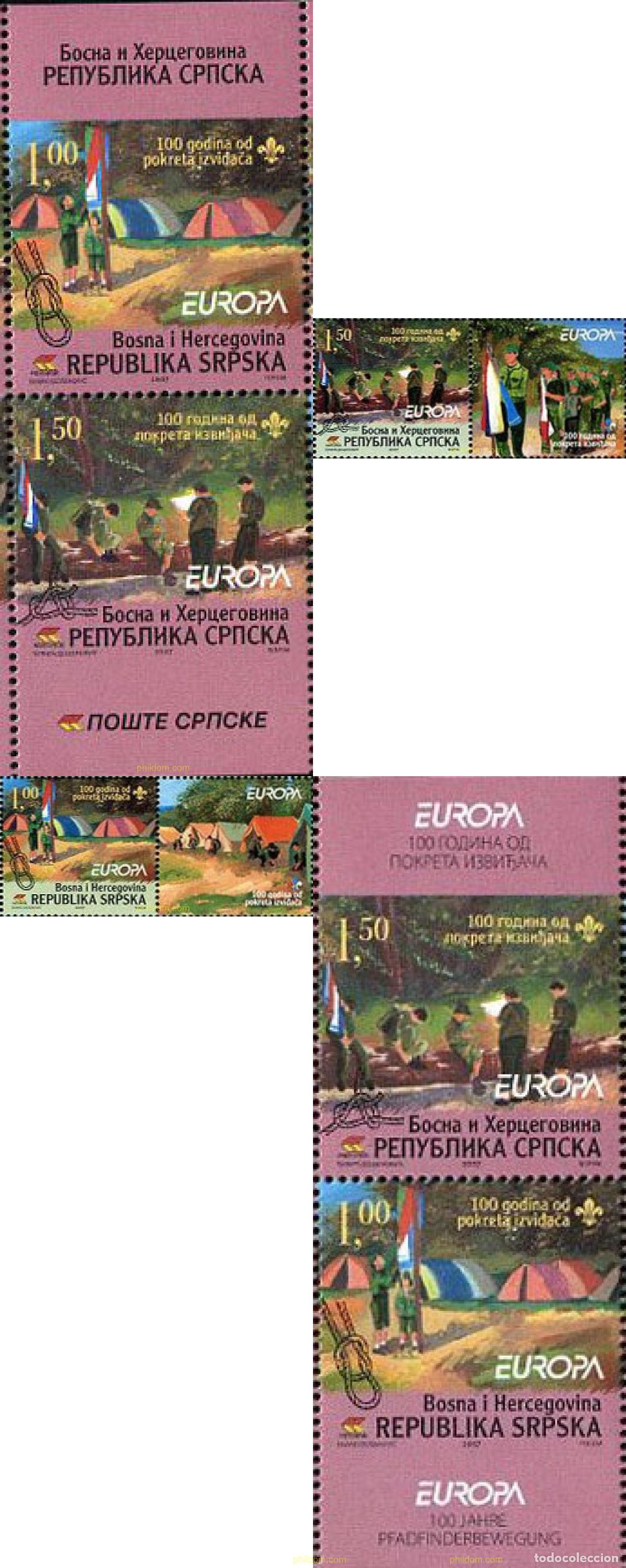 Sellos: 752883 MNH BOSNIA-HERZEGOVINA. Adm Serbia 2007 EUROPA CEPT. 100 A&Ntilde;OS DE ESCULTISMO