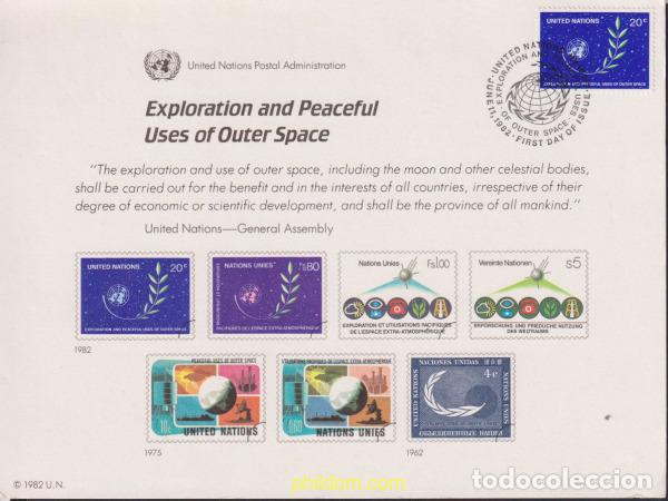 Sellos: 622843 MNH NACIONES UNIDAS. Nueva York 1982 EXPLORACION Y USO PACIFICO DEL ESPACIO