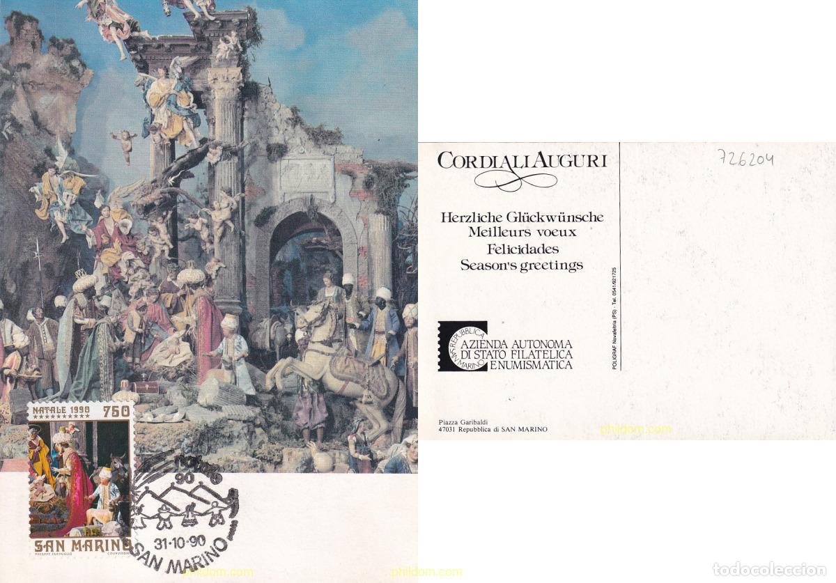 Sellos: 726204 USED SAN MARINO 1990 NAVIDAD
