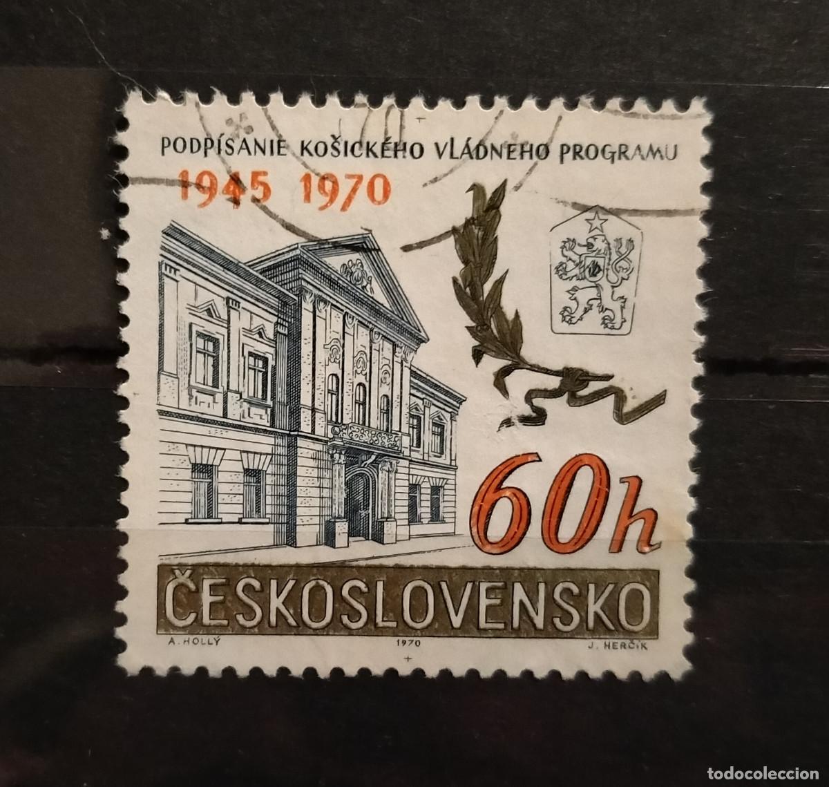 Sellos: CHECOSLOVAQUIA 1970 XXV Usado Aniversario programa gubernamental Kosice Ayuntamiento