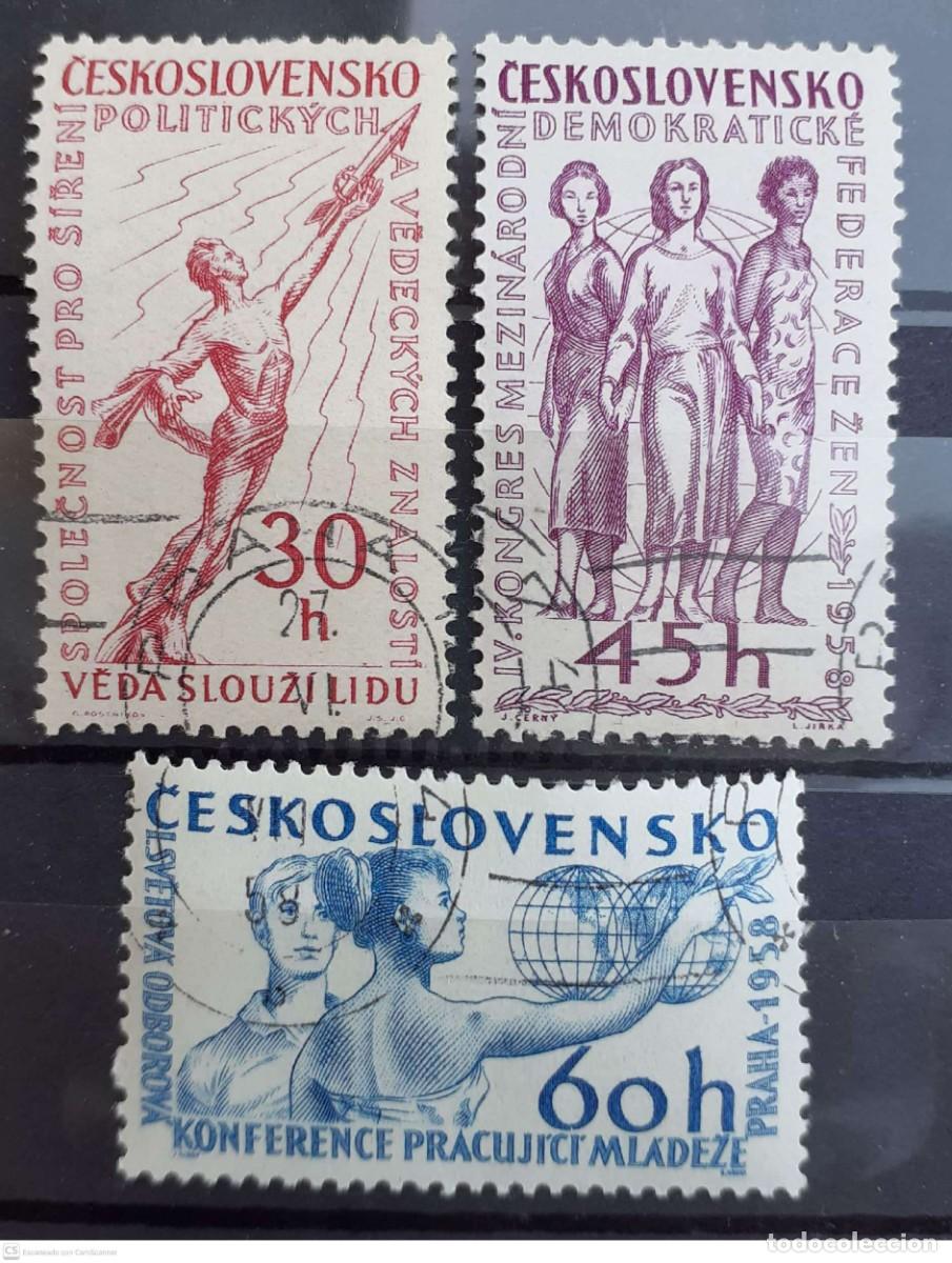 Sellos: CHECOSLOVAQUIA n&ordm; 962/964&ordm; Acontecimientos pol&iacute;ticos y culturales. Serie completa