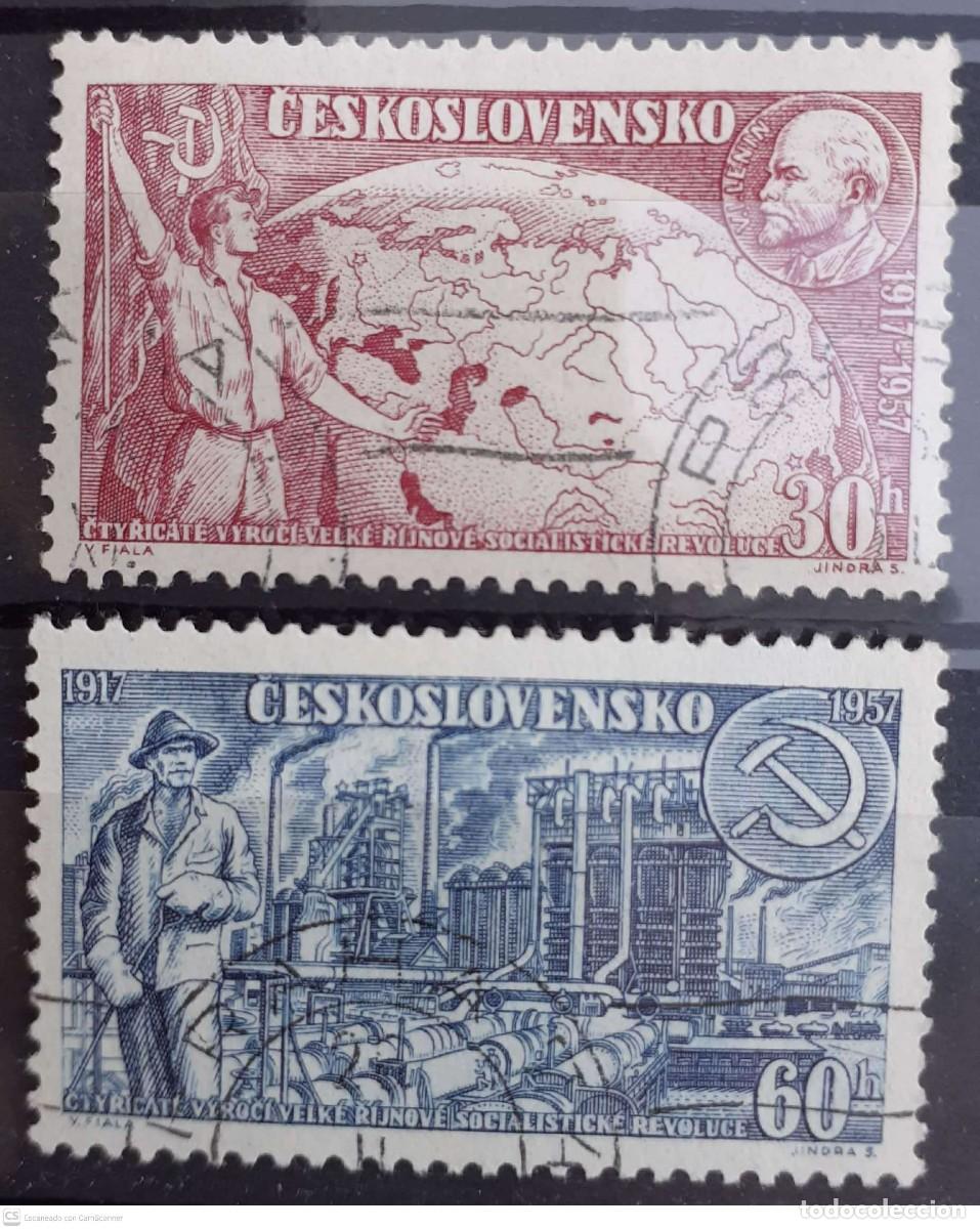 Sellos: CHECOSLOVAQUIA n&ordm; 933/934&ordm; 40 aniversario de la Revoluci&oacute;n de Octubre. Serie completa