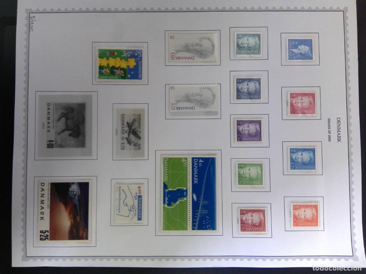 Sellos: KV)2000 DENMARK, ALBUM SHEET TITLED DENMARK ISSUES OF 2000 HOLDING 15 MOUNTED STAMPS INCLUDING DEFIN