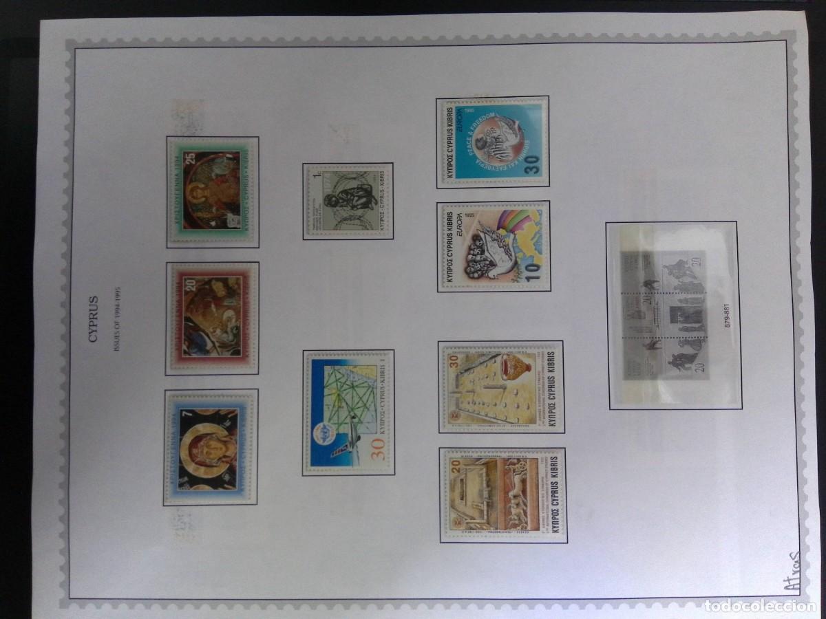 Sellos: KV)1994-1995 CYPRUS, ALBUM SHEET TITLED CYPRUS ISSUES OF 1994-1995 HOLDING 9 MINT STAMPS AND A SE-TE
