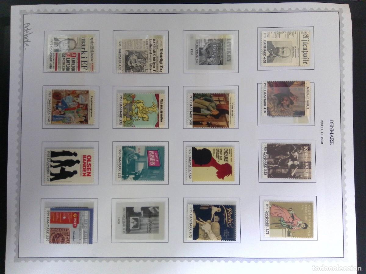 Sellos: KV)2000 DENMARK, ALBUM SHEET TITLED DENMARK ISSUES OF 2000 HOLDING 16 MINT MOUNTED STAMPS, TAKEN FRO