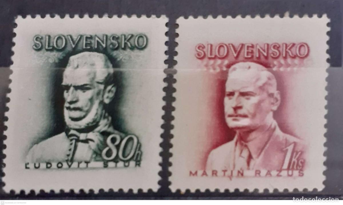 Sellos: ESLOVAQUIA n&ordm; 98*/99** H&eacute;roes nacionales. Serie completa