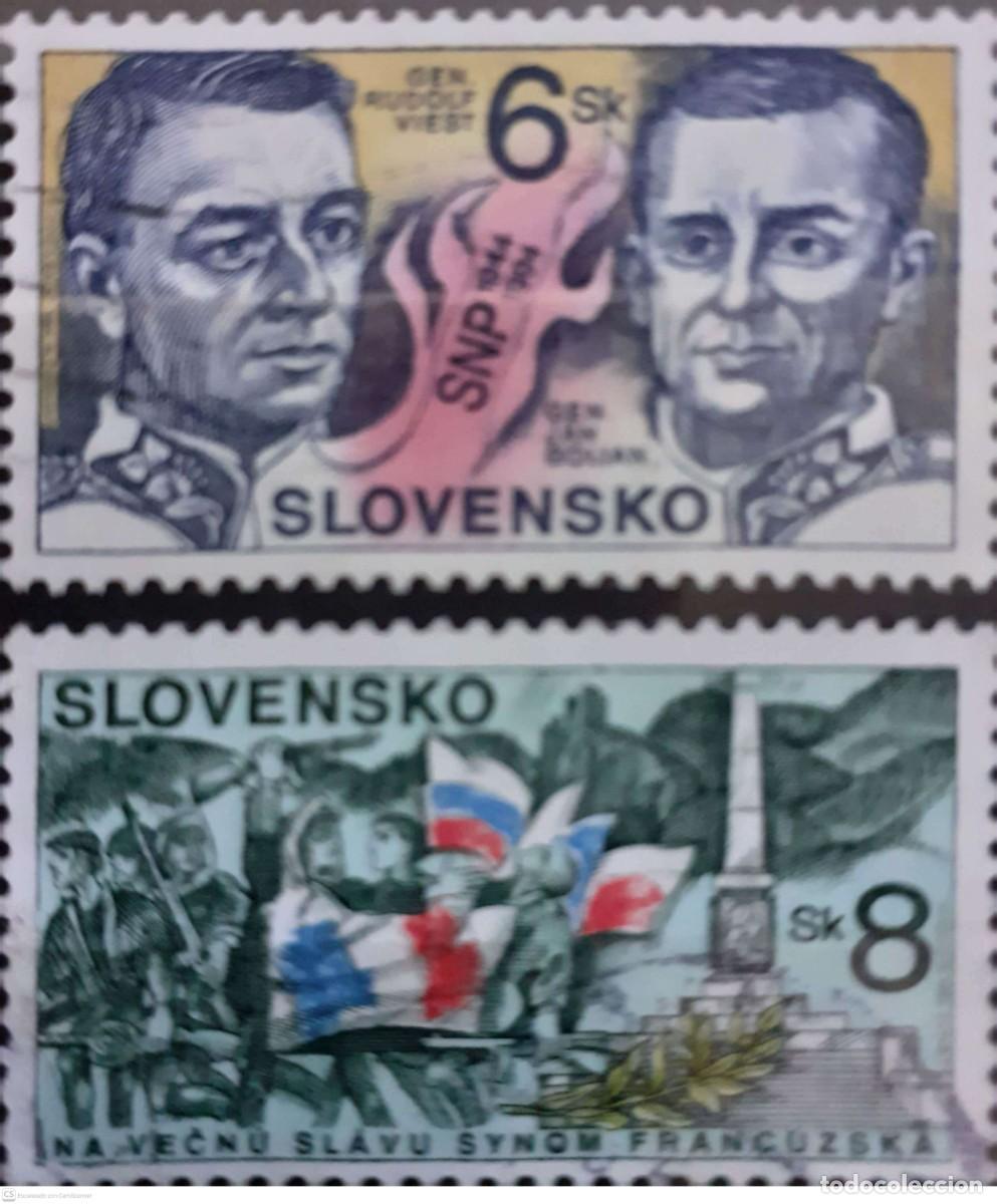 Sellos: ESLOVAQUIA n&ordm; 165/166&ordm; cincuentenario del levantamiento nacional eslovaco. Serie completa