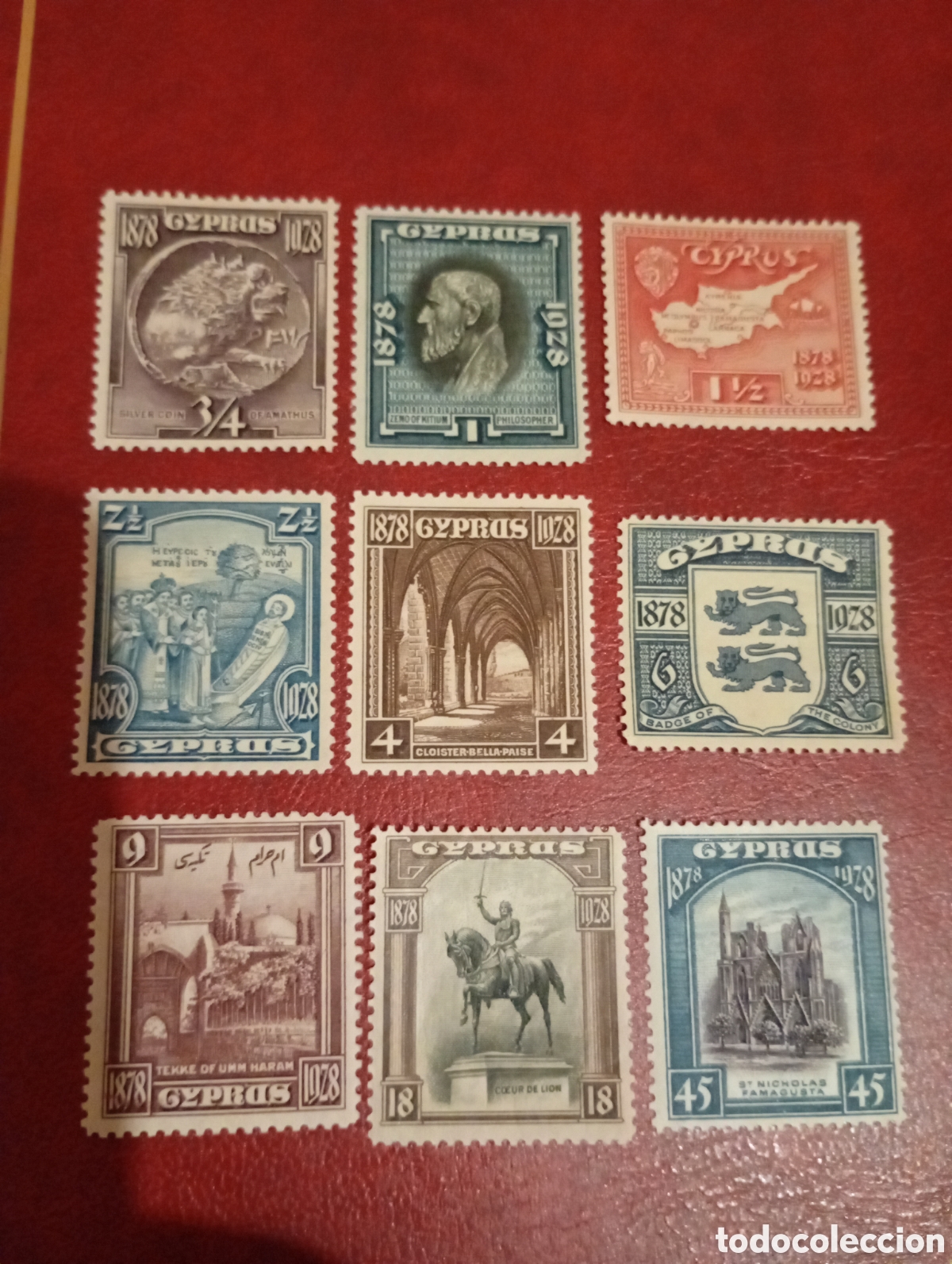 Sellos: Chipre 1928. SC114-122 SG123-131 ligeramente con bisagras, en mu