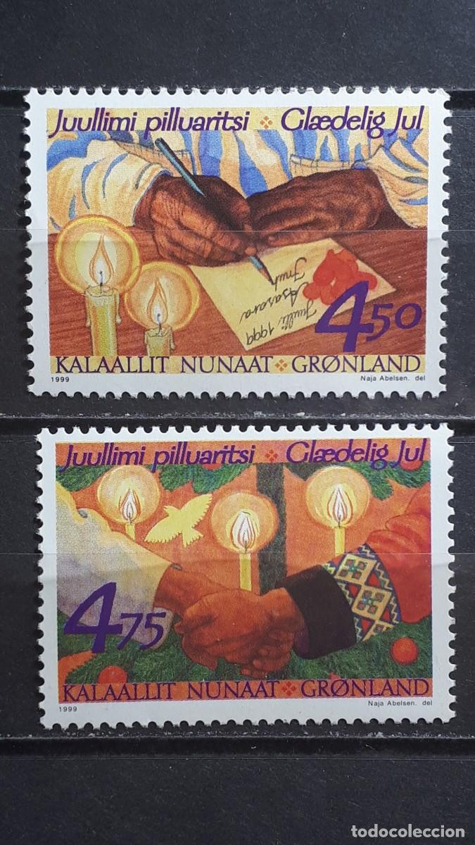 Sellos: GROENLANDIA. NAVIDAD. A&Ntilde;O 1999. **. YVERT 322/3