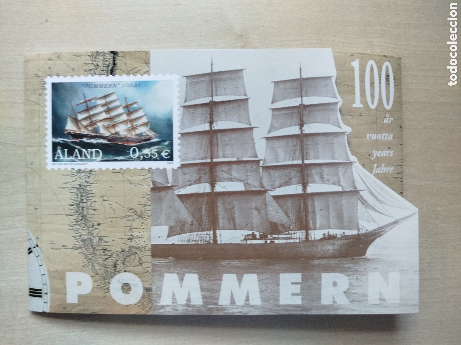 Sellos: Islas Aland 2003. Pack Centenario Buque Velero Pommern - Carnet MNH + FDC + Postales