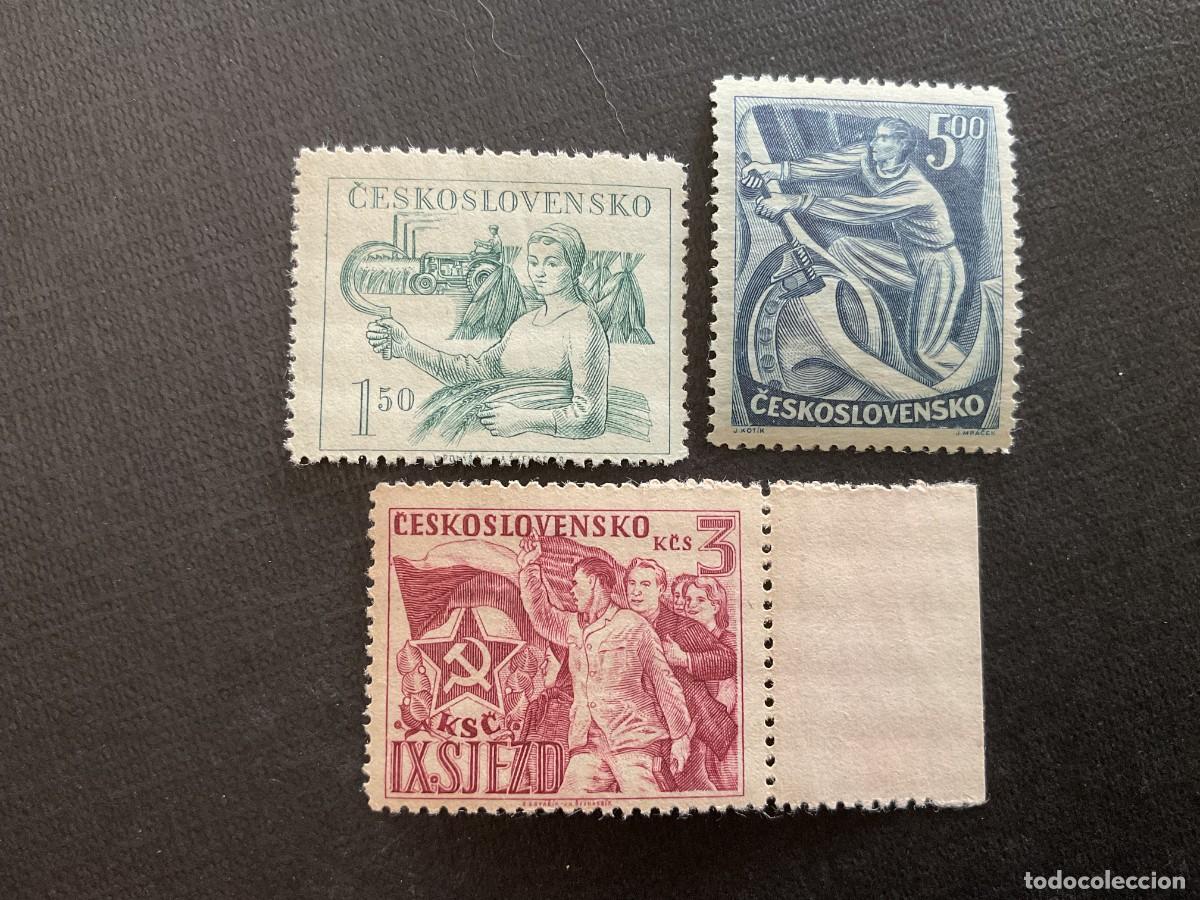 Sellos: CHECOSLOVAQUIA N&ordm; YVERT 501/3*** A&Ntilde;O 1949. 9&ordm; CONGRESO DEL PARTIDO COMUNISTA