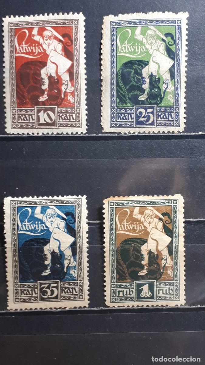 Sellos: LETONIA. A&Ntilde;O 1919. **/*. YVERT 39/42.