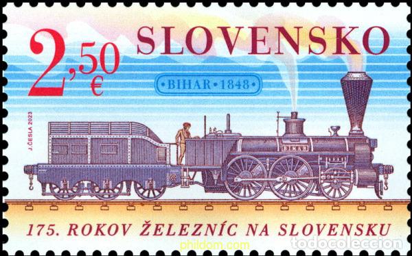 Stamps: 735593 MNH ESLOVAQUIA 2023 175 A&ntilde;OS DEL FERROCARRIL EN ESLOVAQUIA
