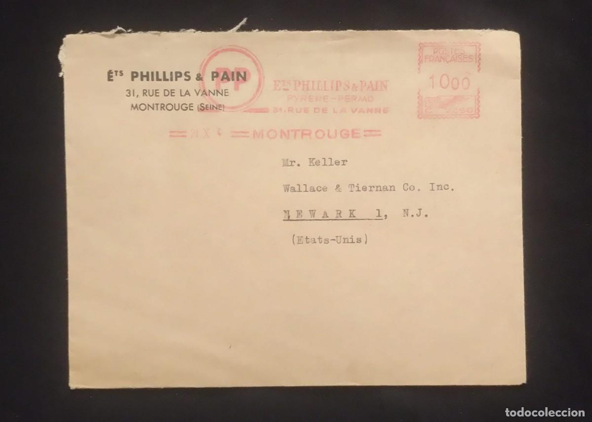 Sellos: TS) 1943 FRANCE, AIRMAIL, COVER SENT FROM MONTROUGE TO NEW JERSEY, USA, VF.