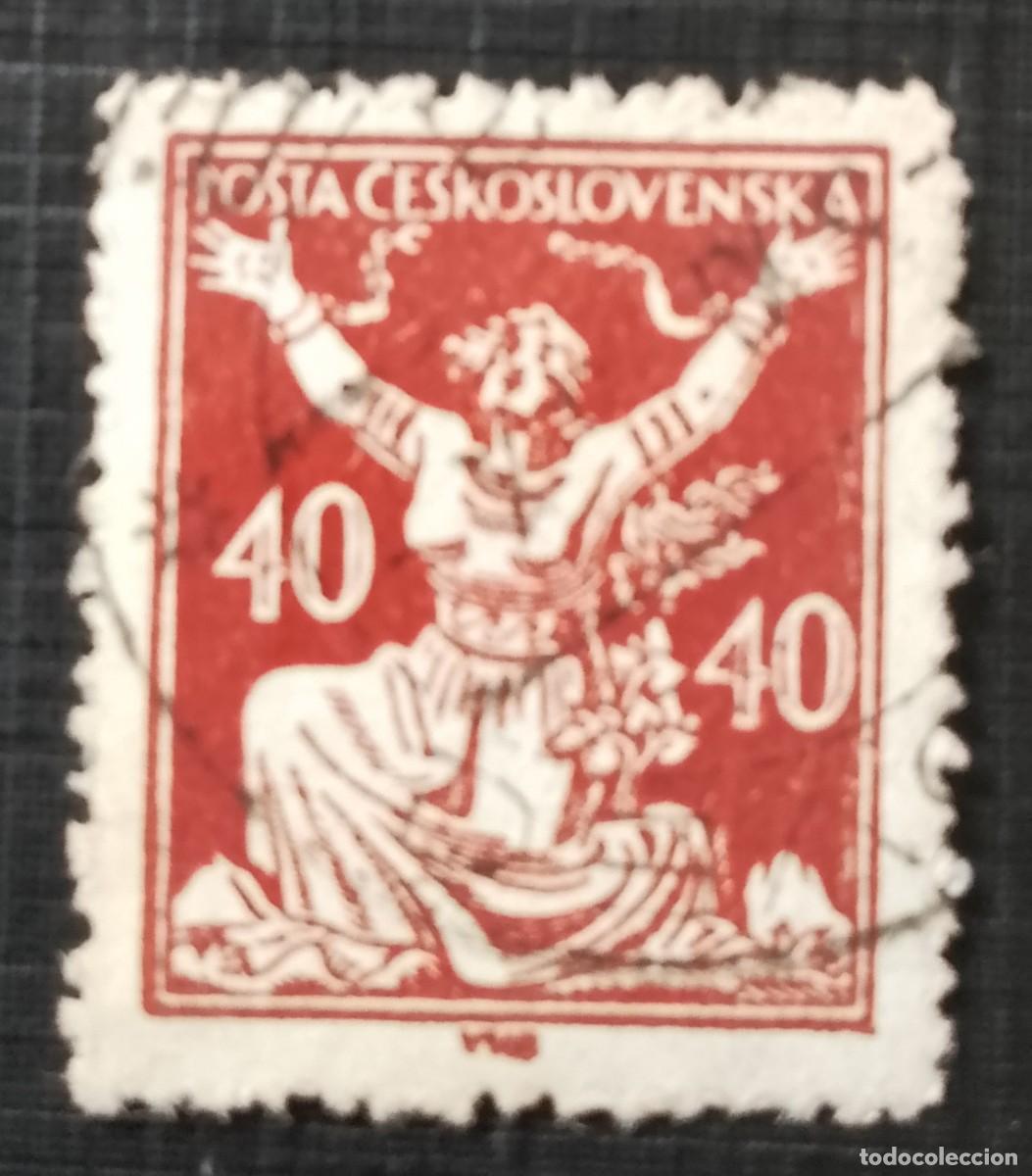 Sellos: CHECOSLOVAQUIA - V/F 40 - A&Ntilde;O 1920.1925 - ROMPER CADENAS.