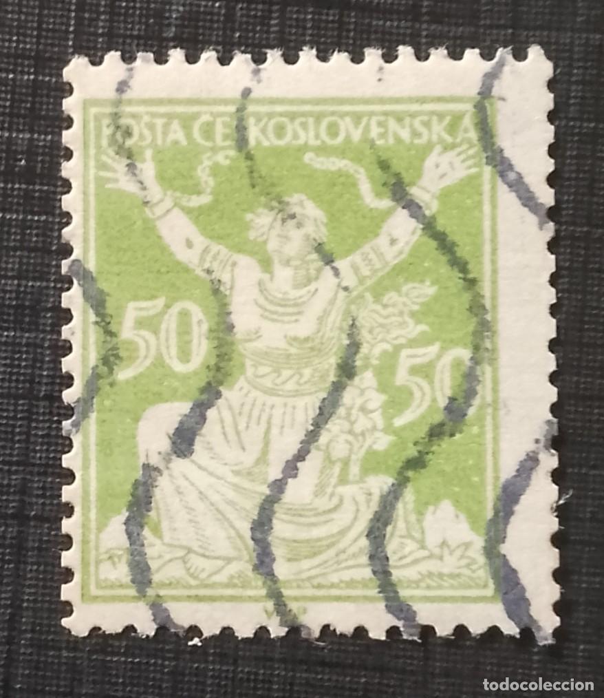 Sellos: CHECOSLOVAQUIA - V/F 50 - A&Ntilde;O 1920.1925 - ROMPER CADENAS.