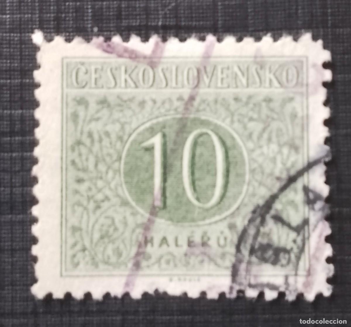 Sellos: CHECOSLOVAQUIA - V/F 10 HALERU - NUMERAL