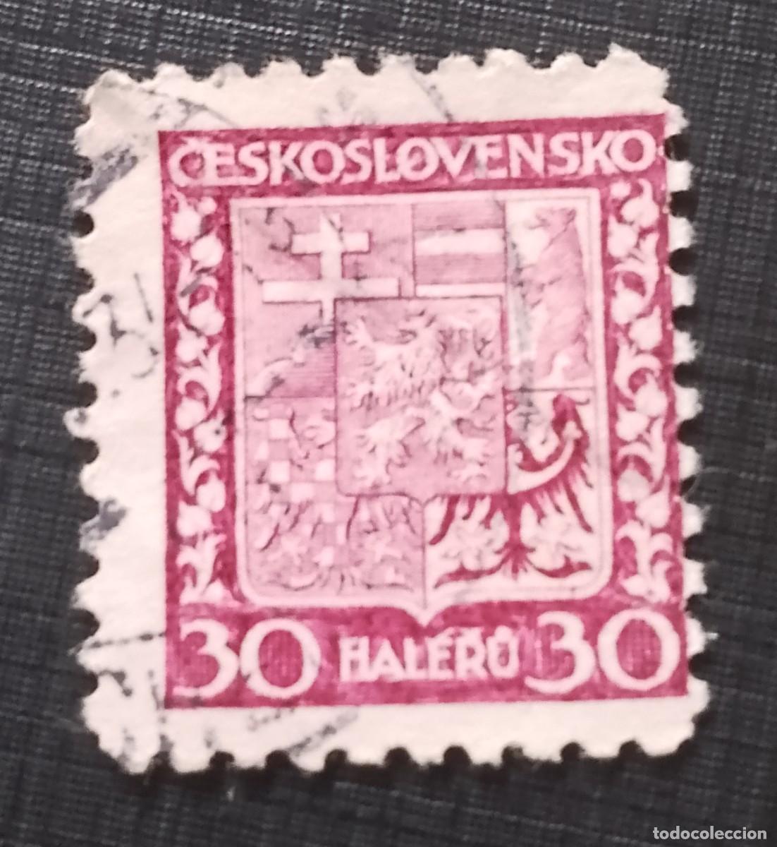 Sellos: CHECOSLOVAQUIA - V/F 30 HALERU - ESCUDO