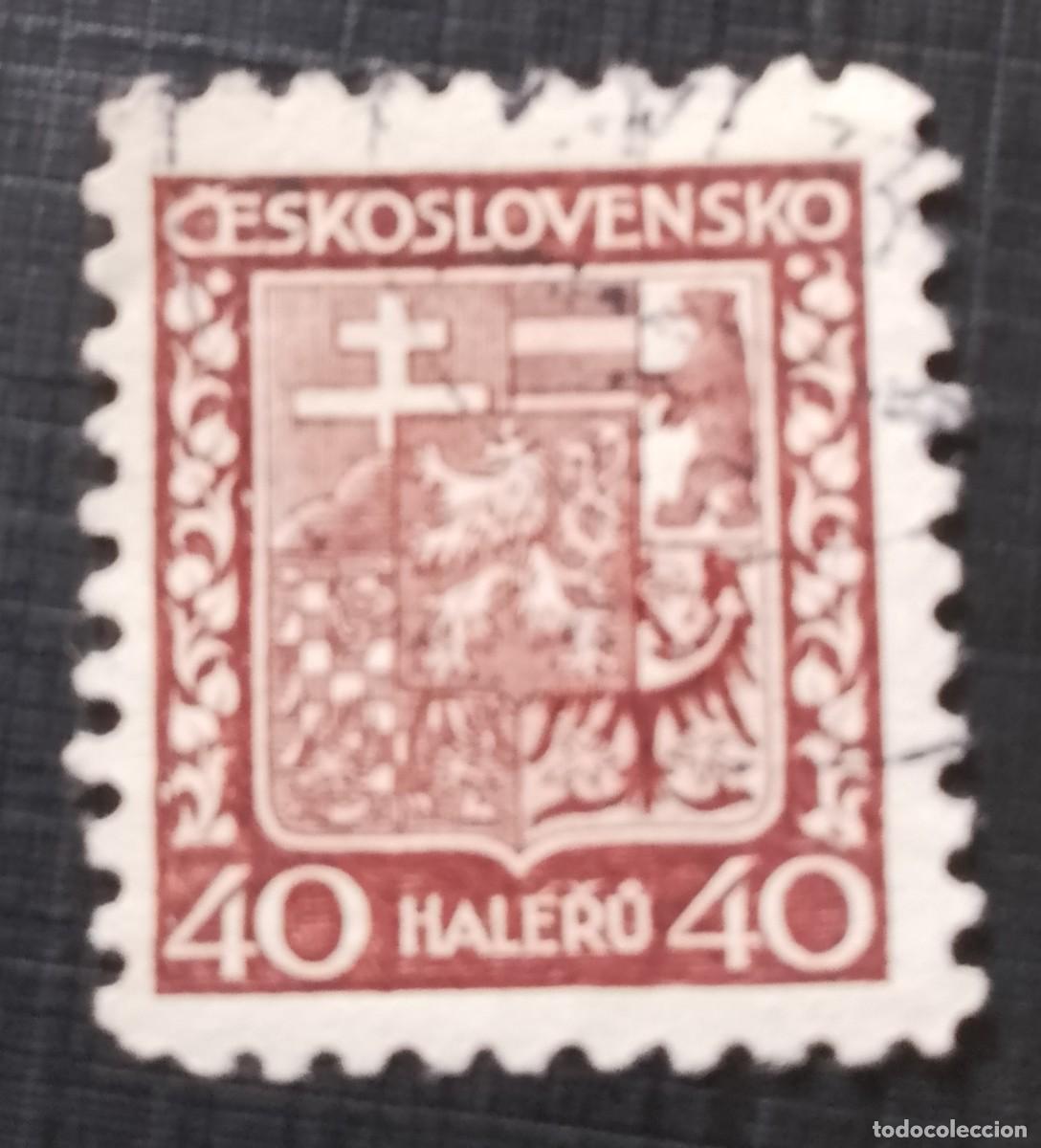 Sellos: CHECOSLOVAQUIA - V/F 40 HALERU - ESCUDO