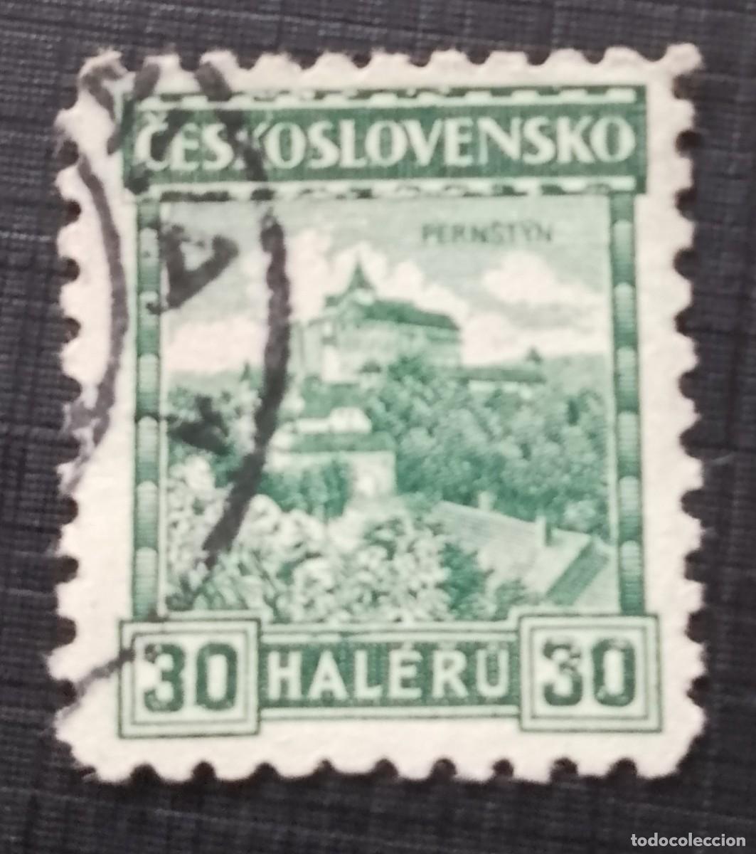 Sellos: CHECOSLOVAQUIA - V/F 30 HALERU - CASTILLO PERNSTYN