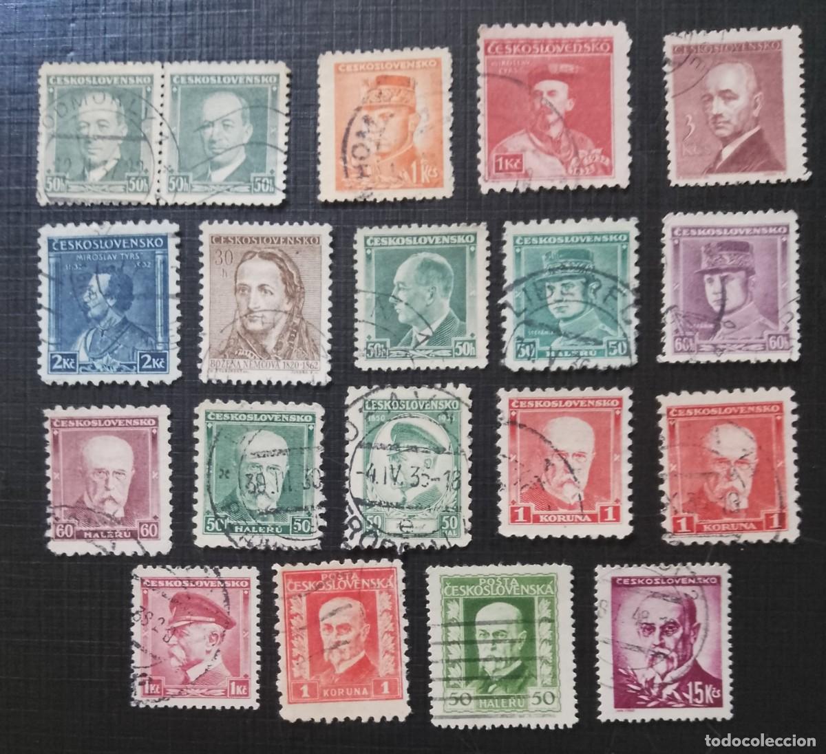 Sellos: CHECOSLOVAQUIA - LOTE DE 19 SELLOS DE PERSONAJES.