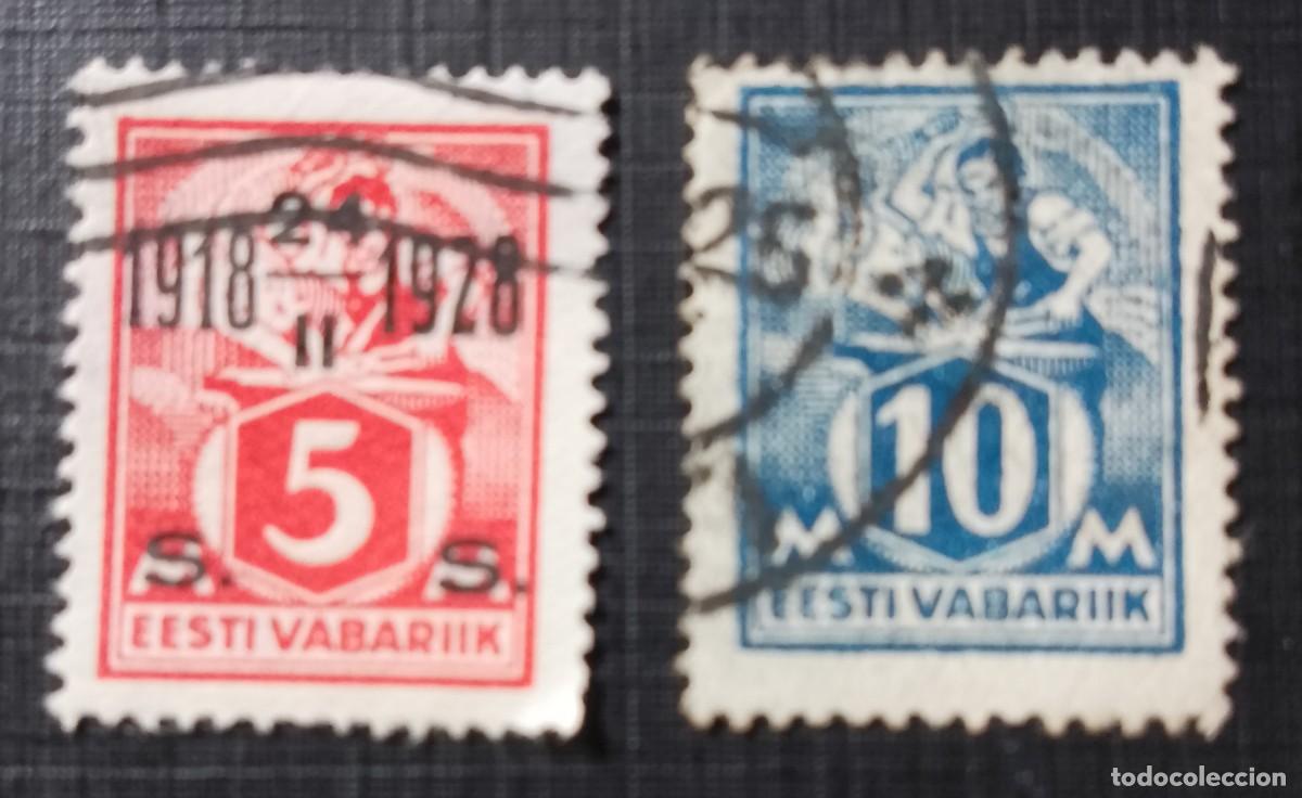 Sellos: ESTONIA, EESTI VABARIIK - V/F 5 Y 10 M - OFICIOS, FORJADOR
