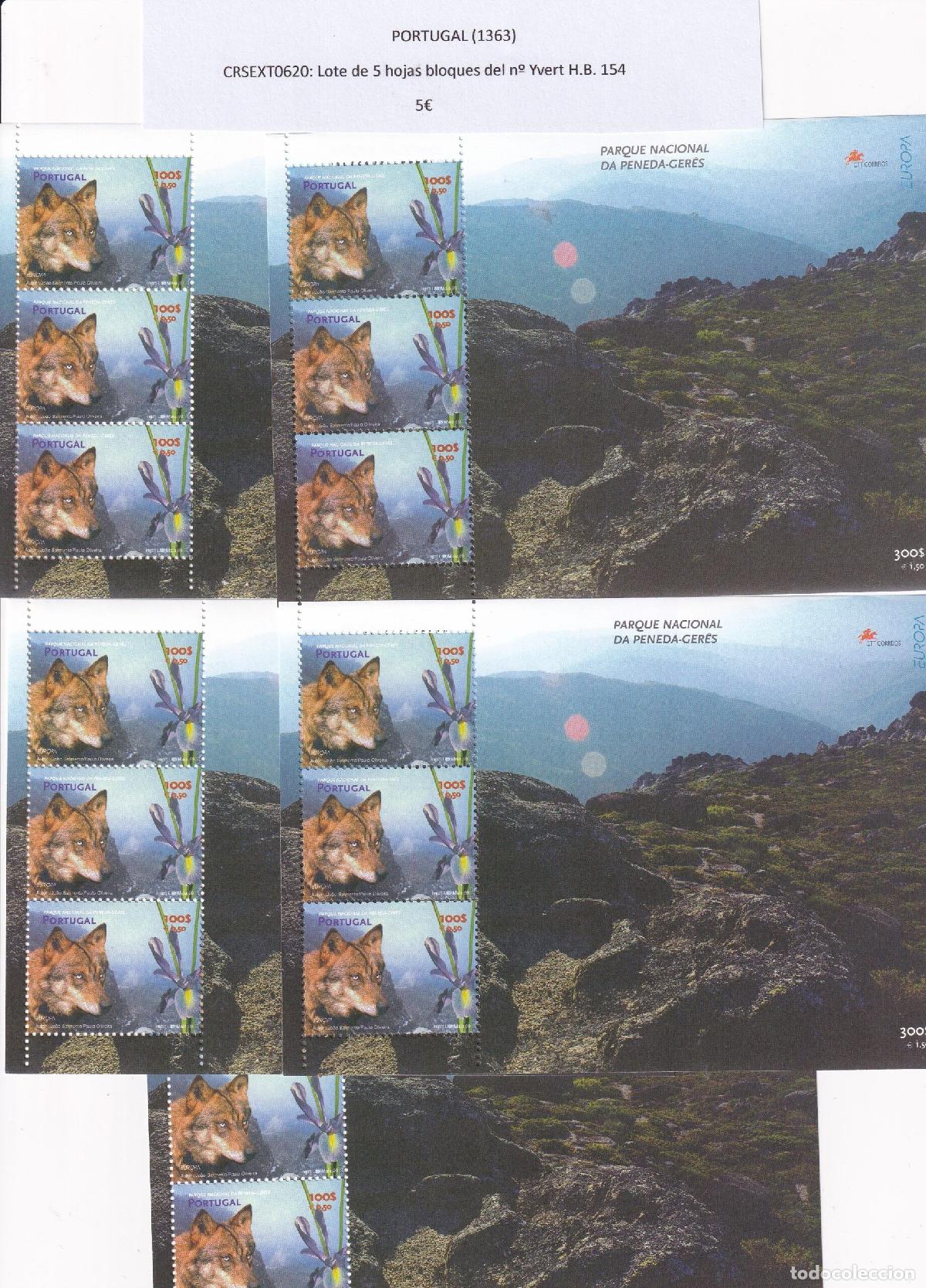Sellos: CRSEXT0620 SELLOS PORTUGAL Lote de 5 hojas bloques del n&ordm; Yvert H.B. 154