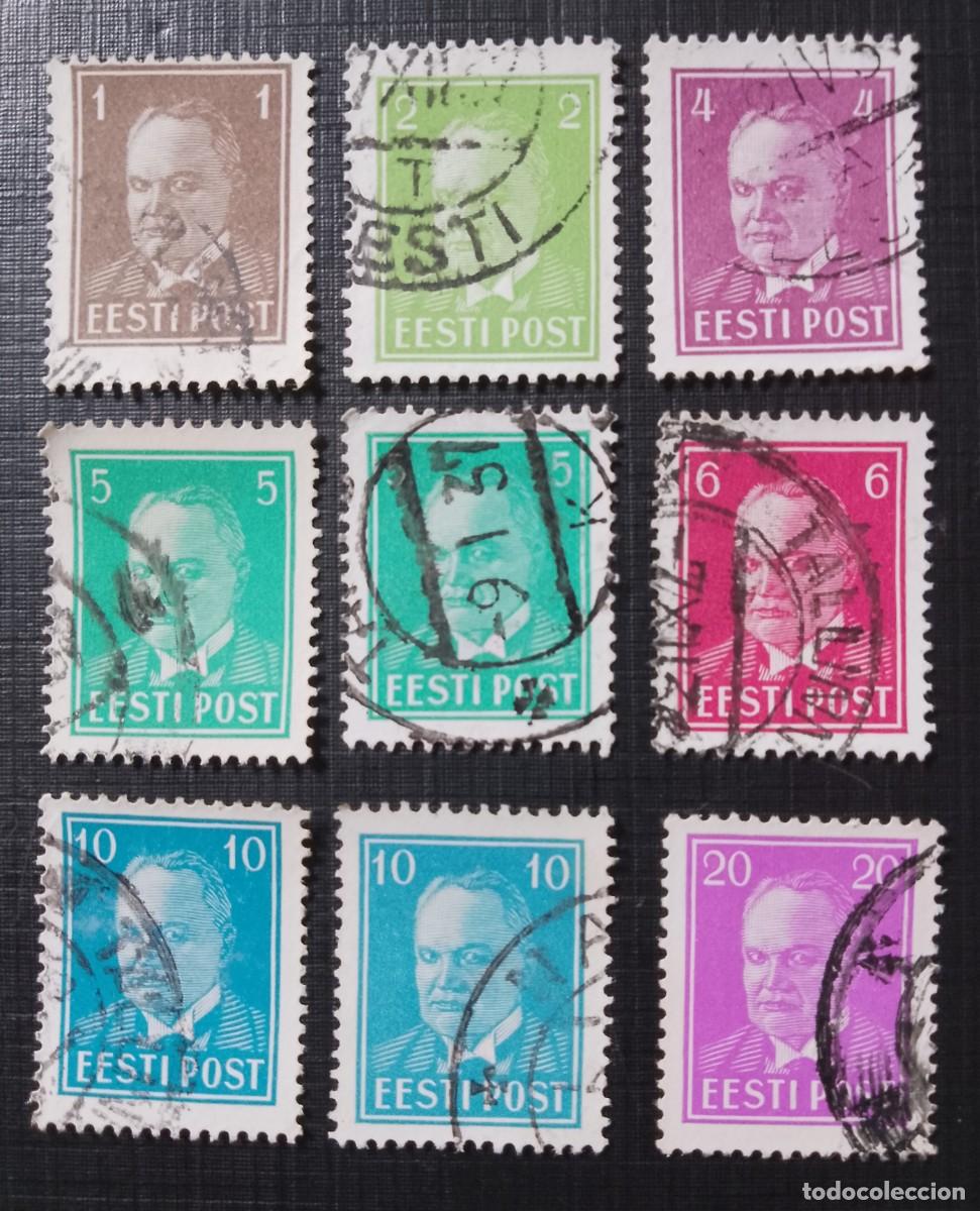 Sellos: LOTE 9 SELLOS DE 1936 - PRESIDENTE: KONSTANTIN PATS 1874.1956 DE EESTI POST, ESTONIA
