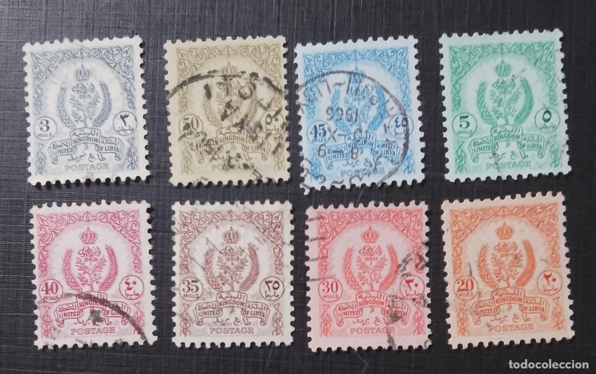 Sellos: LOTE 8 SELLOS DE REINO UNIDO &Oacute; LIBIA - ESCUDO