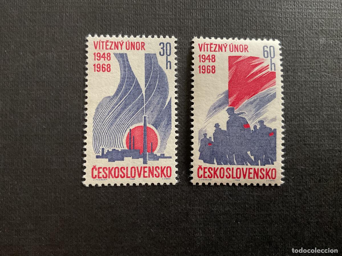 Sellos: CHECOSLOVAQUIA N&ordm; YVERT 1620/1*** A&Ntilde;O 1968. 20 ANIVERSARIO DEL GOLPE DE ESTADO DE FEBRERO 1948