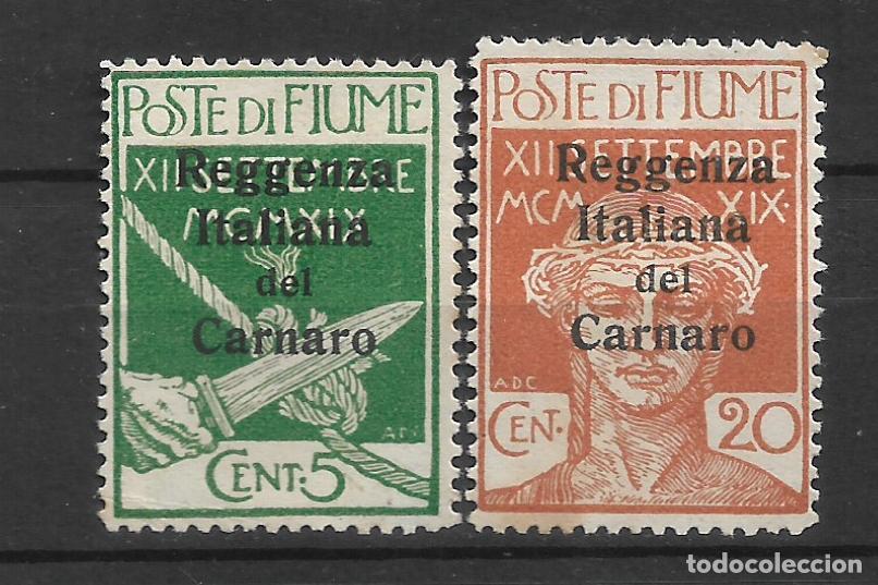 Sellos: fiume a&ntilde;o 1920 scott 106 + 111 * mh - 34/26