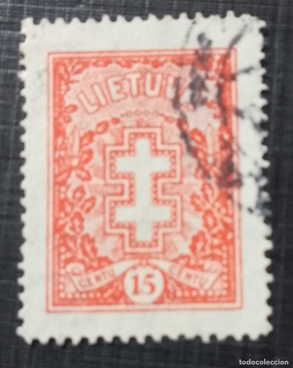 Sellos: LITUANIA - V/F 15 - A&Ntilde;O 1929 - CRUZ